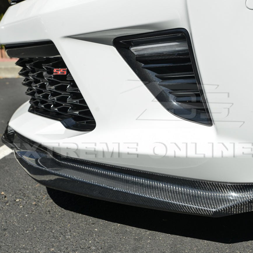 Chevrolet Camaro SS LT RS T6 Style Gloss Black Carbon Fiber Front Lip Splitter 2016-2024