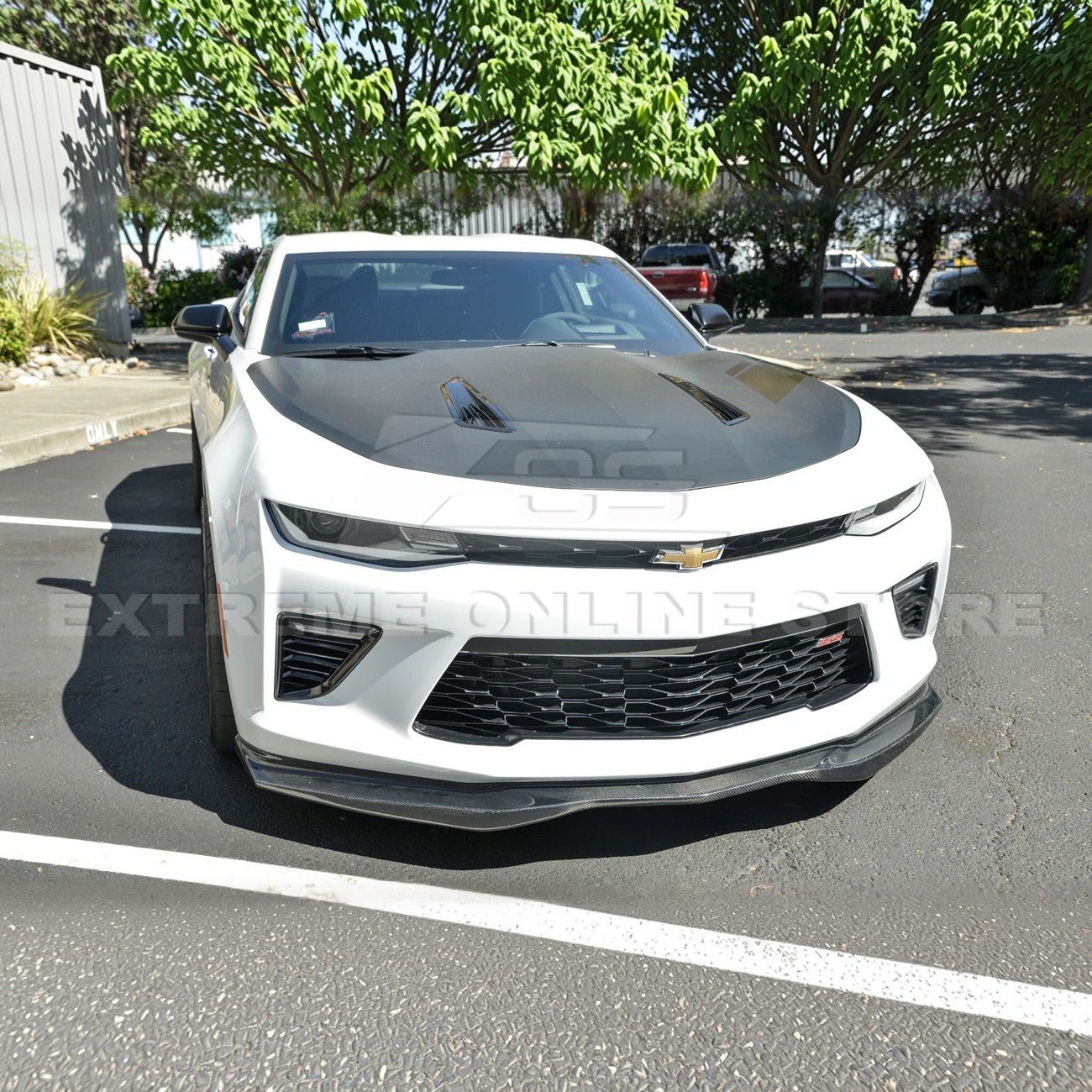 Chevrolet Camaro SS LT RS T6 Style Gloss Black Carbon Fiber Front Lip Splitter 2016-2024