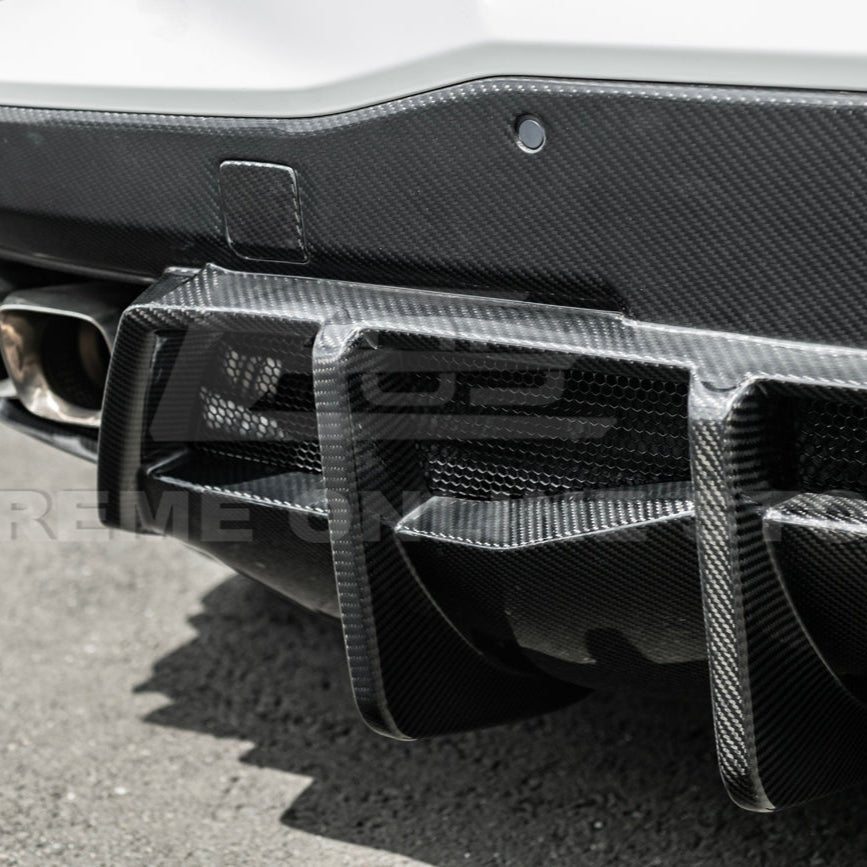 Chevrolet Corvette C8 Dry Carbon Fiber Quad Exit Rear Bumper Diffuser 2020-Up