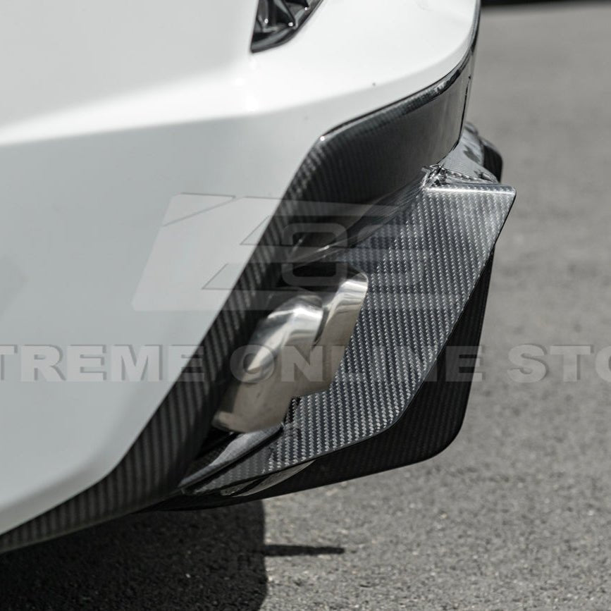 Chevrolet Corvette C8 Dry Carbon Fiber Quad Exit Rear Bumper Diffuser 2020-Up