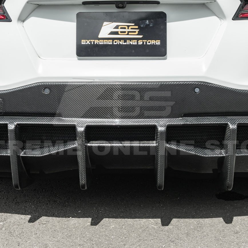 Chevrolet Corvette C8 Dry Carbon Fiber Quad Exit Rear Bumper Diffuser 2020-Up