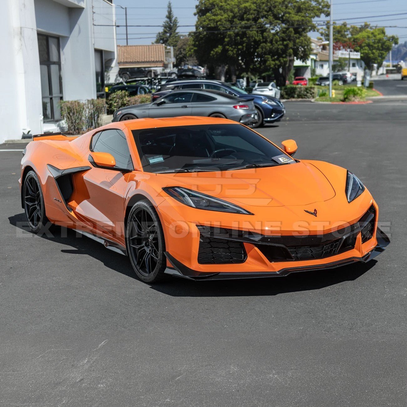 Chevrolet Corvette C8 Z06 Z07 Style Carbon Fiber Front Splitter and Canards Kit 2023-Up