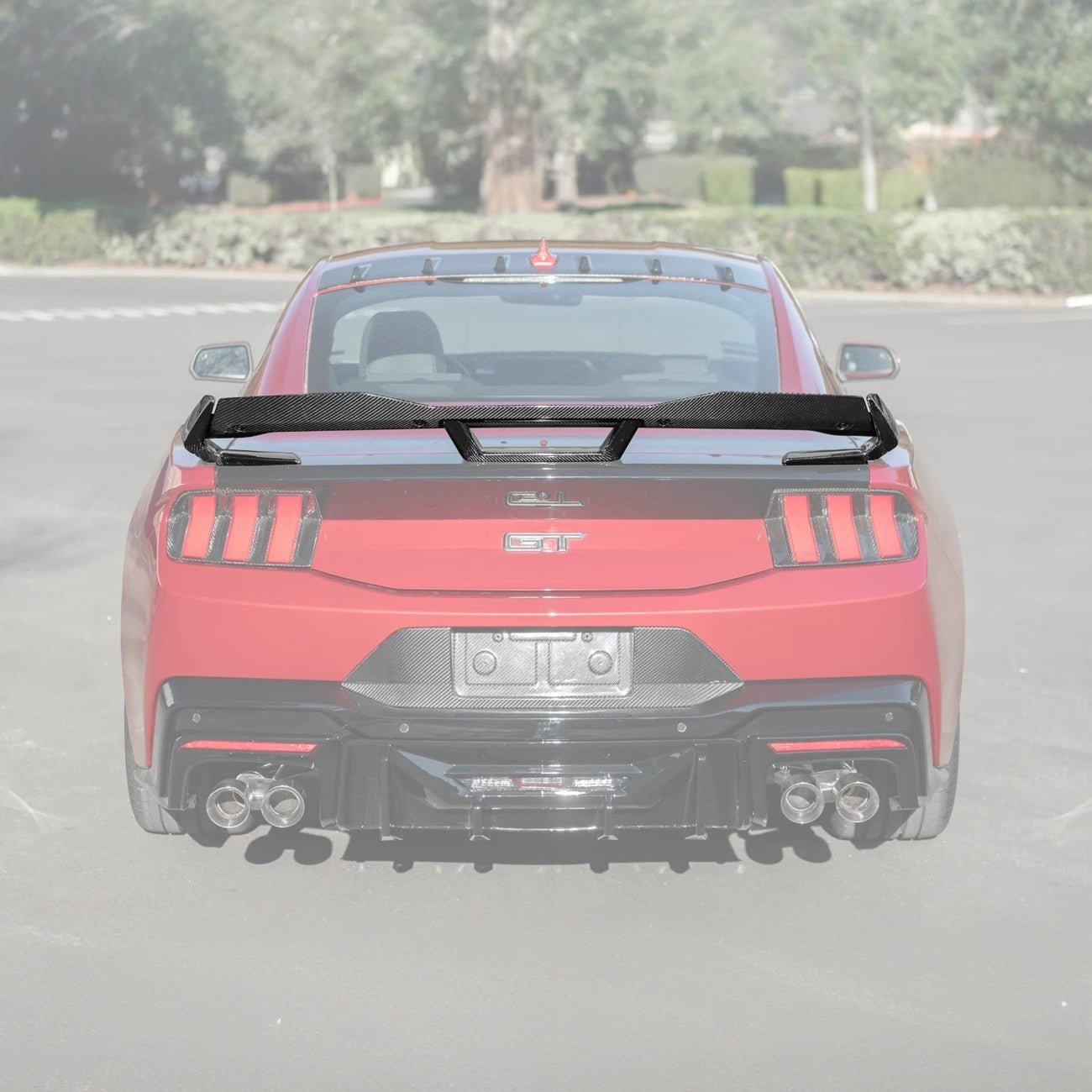 Ford Mustang S650 Dark Horse Style Rear Wickerbill Wing Spoiler Gloss Black Matte Black 2024-Up