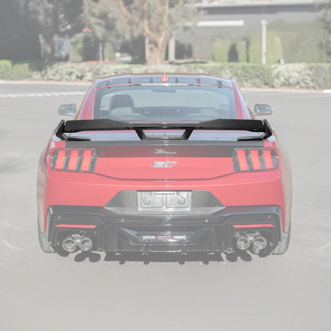 Ford Mustang S650 Dark Horse Style Rear Wickerbill Wing Spoiler Gloss Black Matte Black 2024-Up
