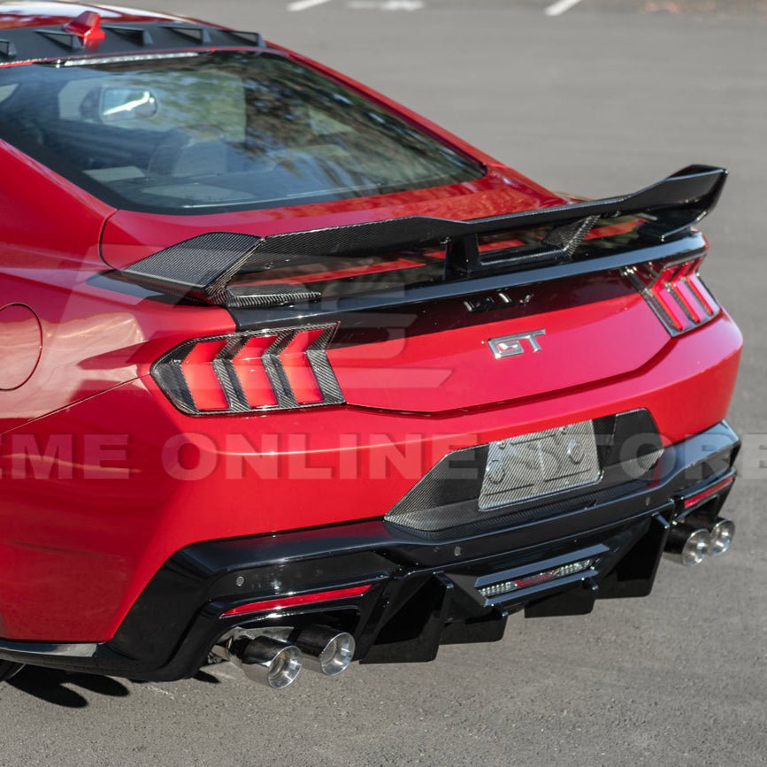 Ford Mustang S650 Dark Horse Style Rear Wickerbill Wing Spoiler Gloss Black Matte Black 2024-Up