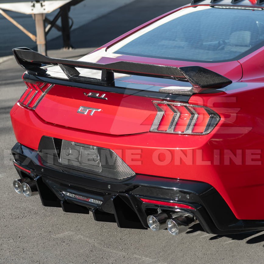 Ford Mustang S650 Dark Horse Style Rear Wickerbill Wing Spoiler Gloss Black Matte Black 2024-Up