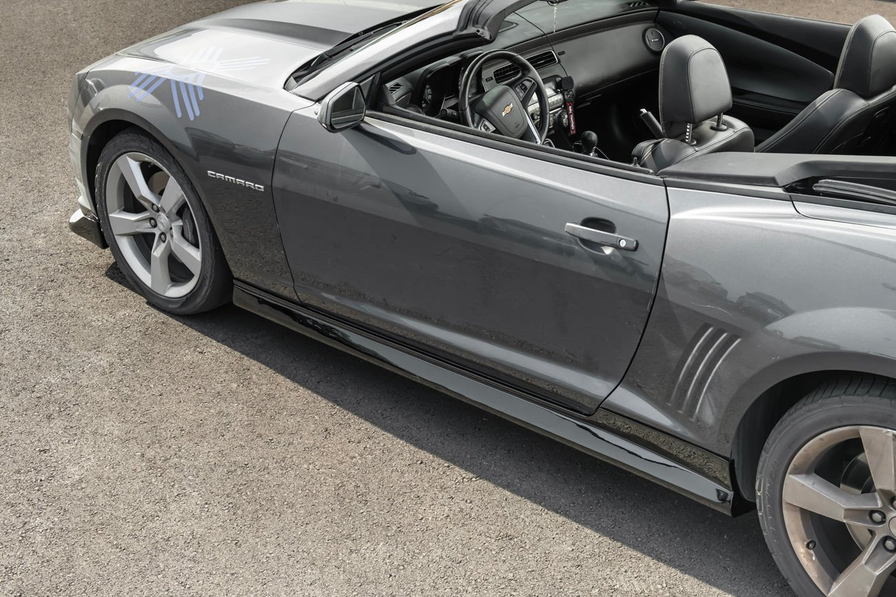 Chevrolet Camaro 5th Gen ZL1 Style Side Skirt Panel Extensions Gloss Black 2010-2015