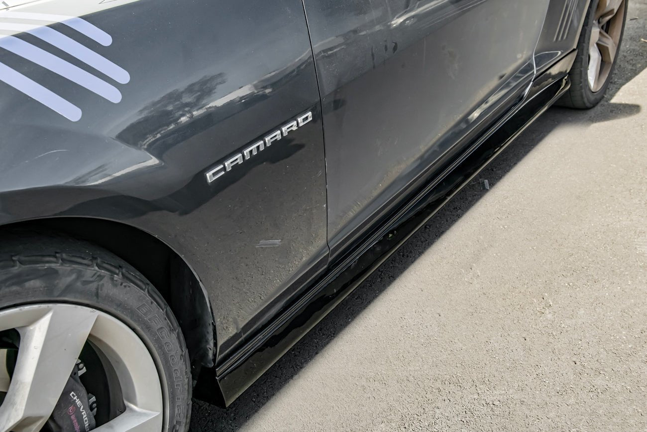Chevrolet Camaro 5th Gen ZL1 Style Side Skirt Panel Extensions Gloss Black 2010-2015