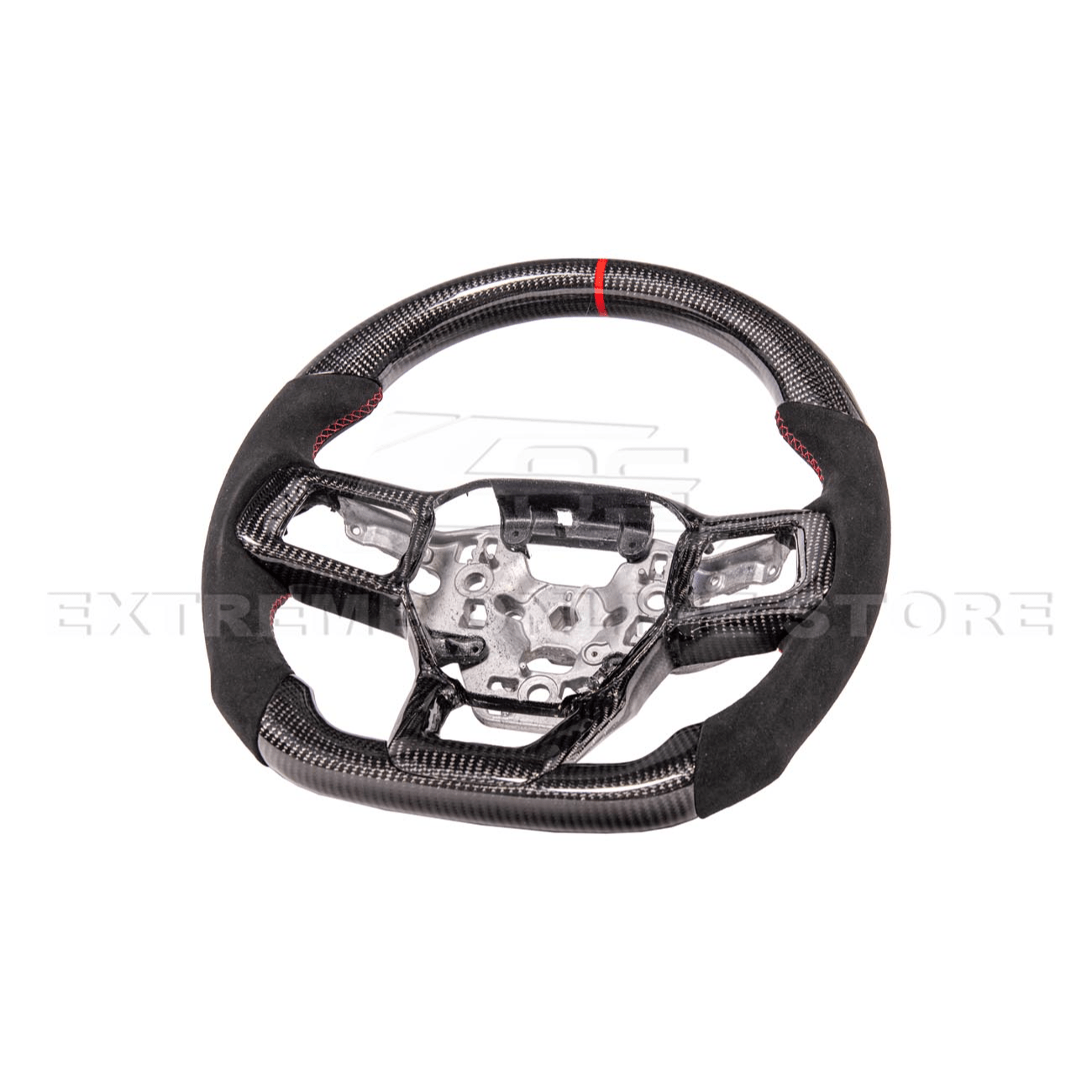 Ford Mustang S650 Carbon Fiber Alcantara Steering Wheel Red Stripe 2024-Up