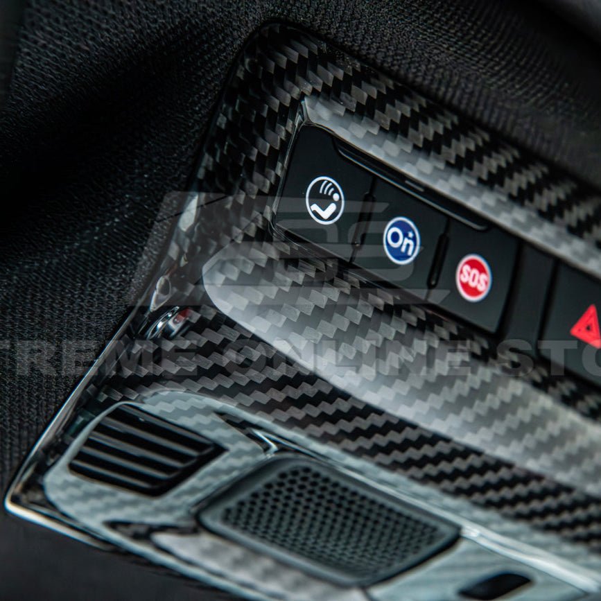 Chevrolet Corvette C8 Factory Style Dry Carbon Fiber Roof Reading Light Control Cover 2020-Up