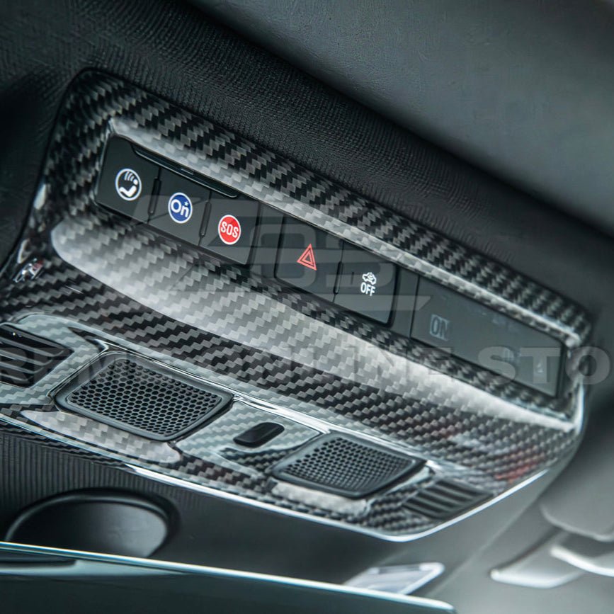 Chevrolet Corvette C8 Factory Style Dry Carbon Fiber Roof Reading Light Control Cover 2020-Up