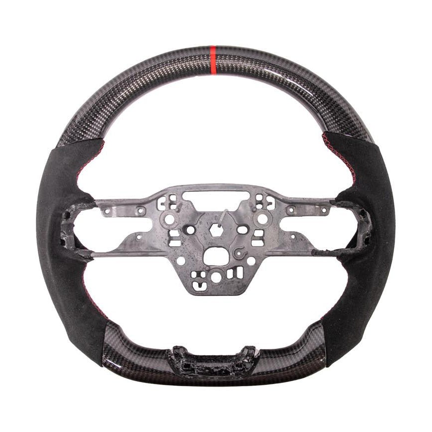 Ford Mustang S650 Carbon Fiber Alcantara Steering Wheel Red Stripe 2024-Up