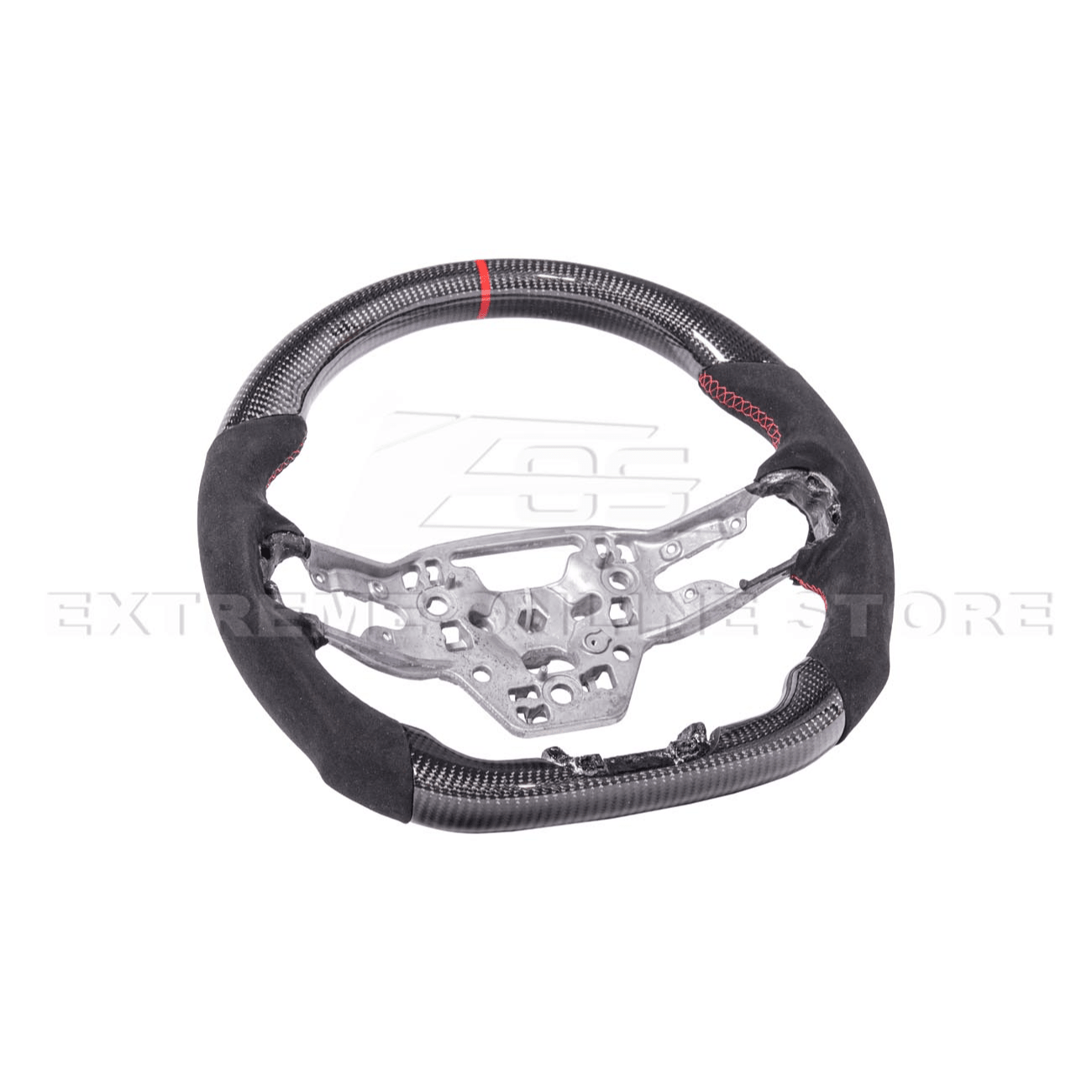 Ford Mustang S650 Carbon Fiber Alcantara Steering Wheel Red Stripe 2024-Up