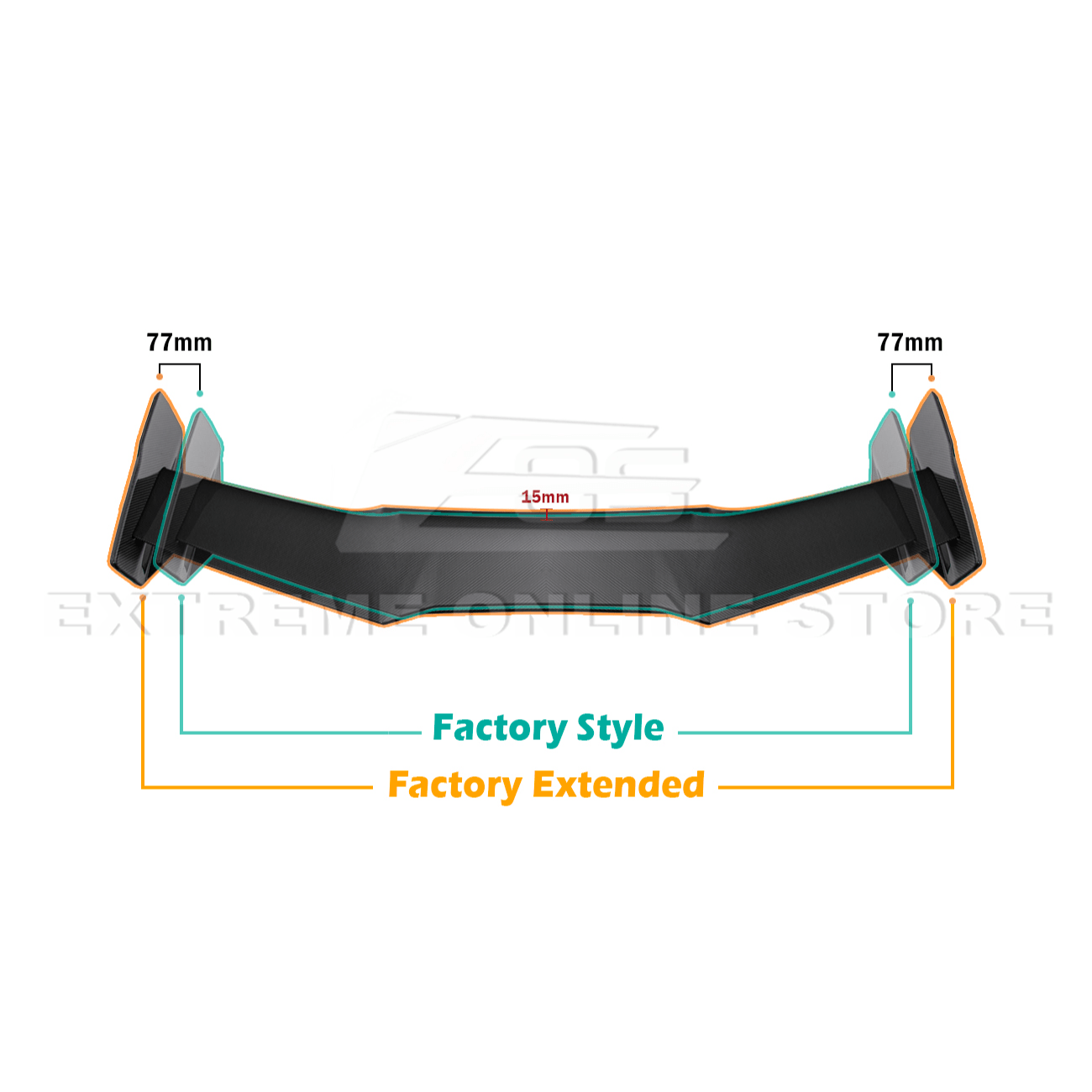 Chevrolet Corvette C7 ZR1 ZTK Style Extended Carbon Fiber Rear Wing Spoiler Kit 2014-2019