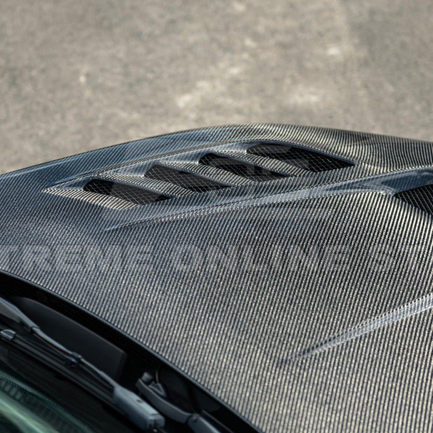 Honda Civic 11th Gen Varis Style Carbon Fiber Front Vented Hood with FL5 Fender Kit 2022-Up