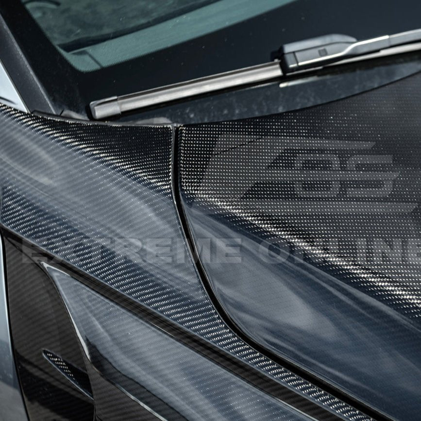 Honda Civic 11th Gen Varis Style Carbon Fiber Front Vented Hood with FL5 Fender Kit 2022-Up
