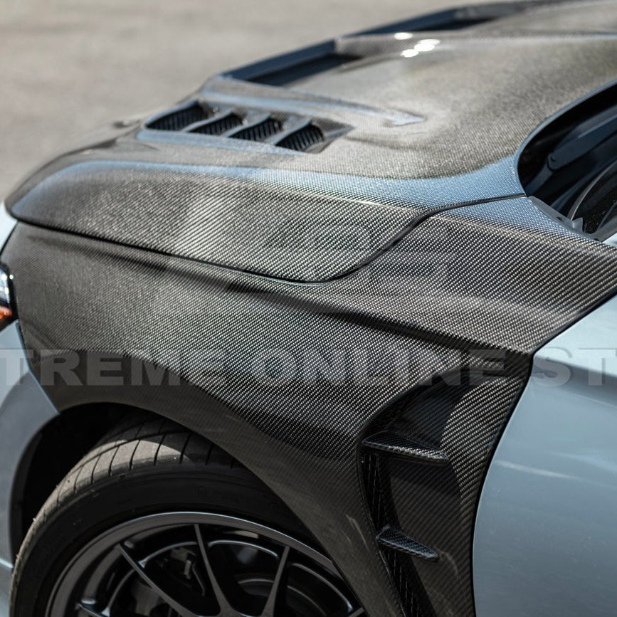 Honda Civic Varis Style Carbon Fiber Front Vented Bumper Hood 2022-Up