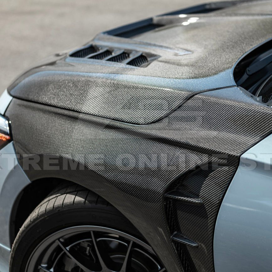 Honda Civic 11th Gen Varis Style Carbon Fiber Front Vented Hood with FL5 Fender Kit 2022-Up