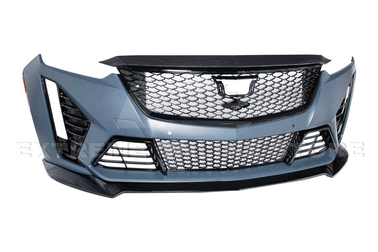 Cadillac CT5 V CT5 Sport Blackwing Style Primed Black Front Bumper Conversion Kit 2020-2024