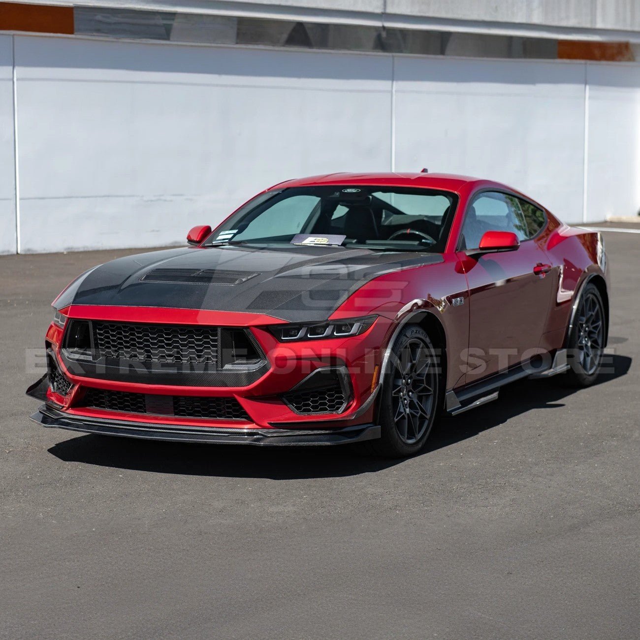 Ford Mustang S650 GT Performance Style Dry Carbon Fiber Front Splitter Canards 2024-Up