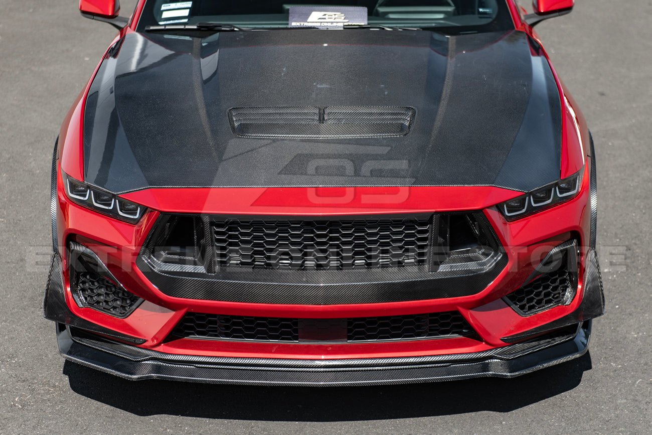 Ford Mustang S650 Dark Horse Style Carbon Fiber Front Upper Grille with GT Mesh Cover 2024-Up