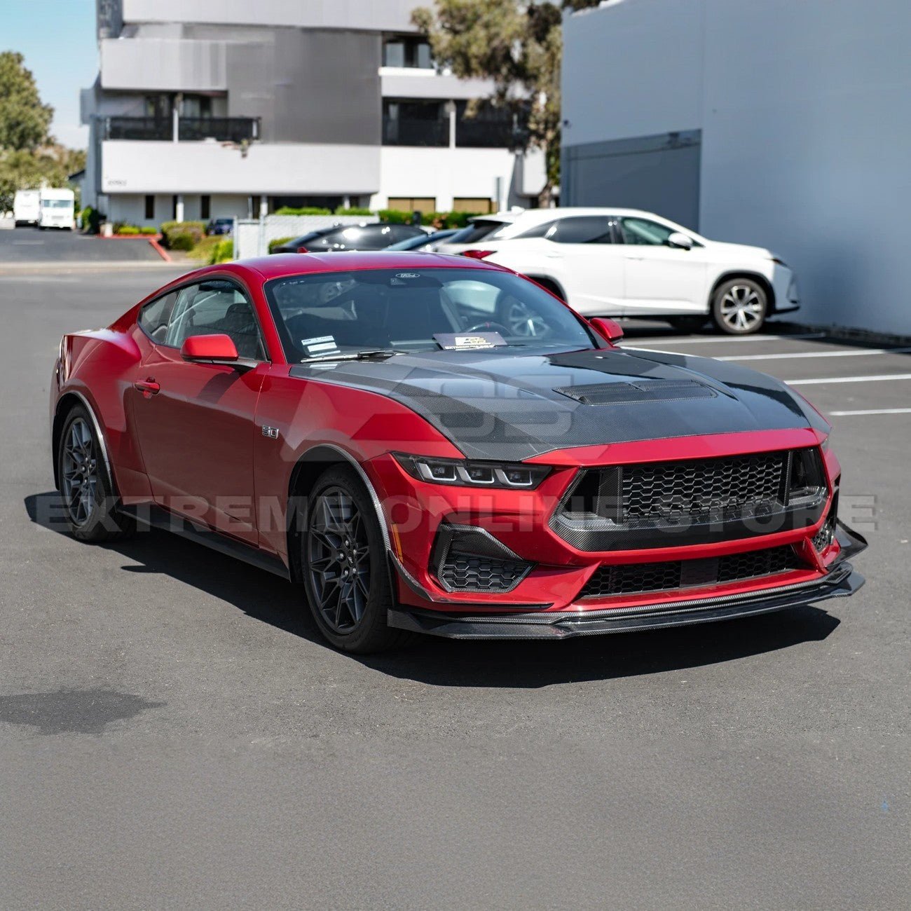 Ford Mustang S650 GT Performance Style Dry Carbon Fiber Front Splitter Canards 2024-Up