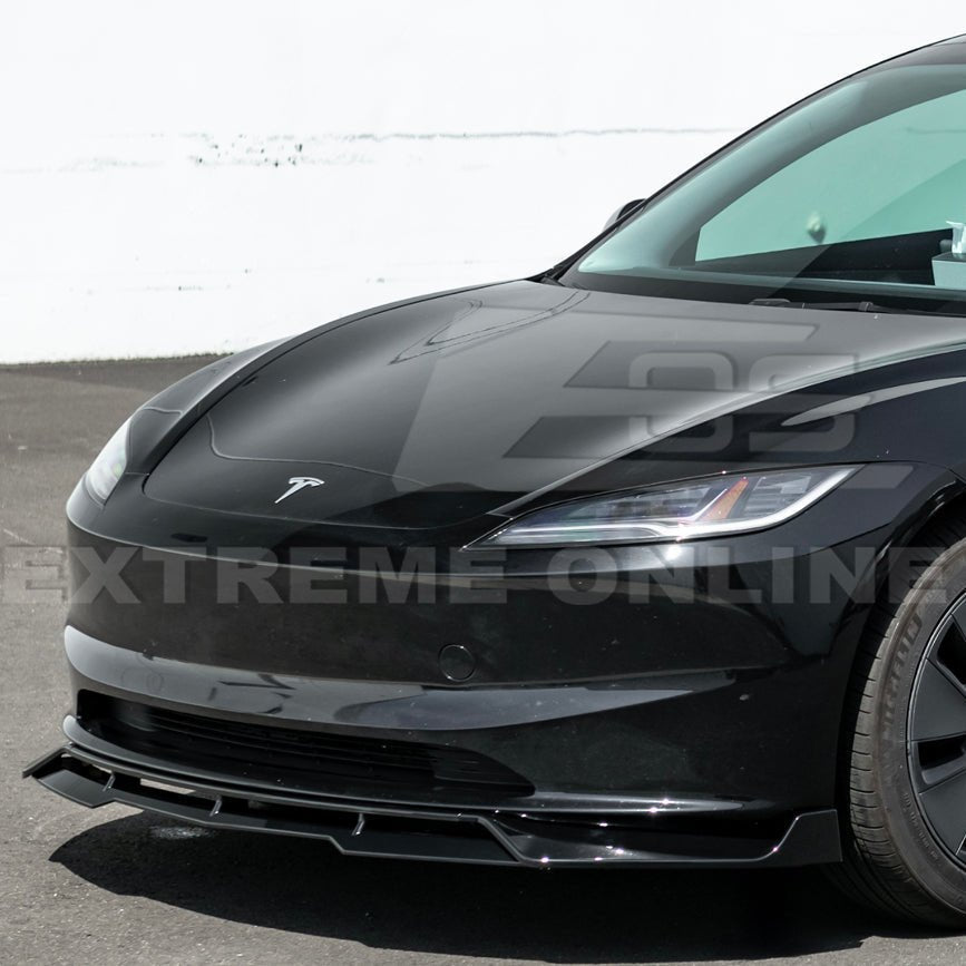 Tesla Model 3 Highland Performance Style Gloss Black Front Lip Splitter 2024-Up