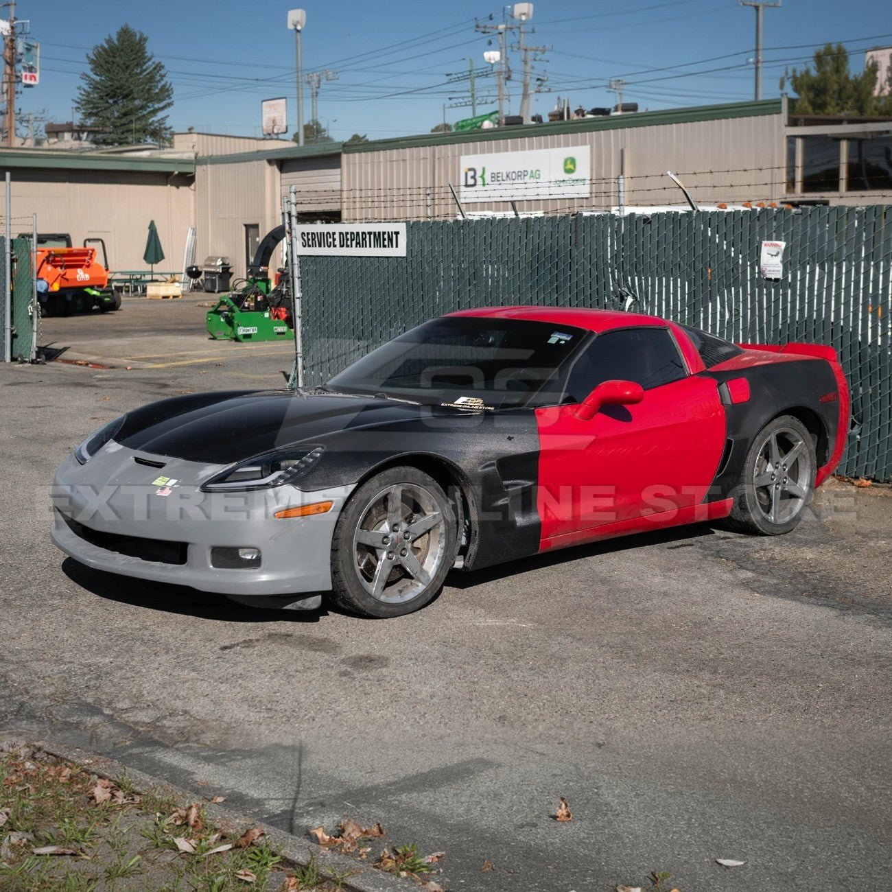 Chevrolet Corvette C6 ZR1 Style Carbon Fiber / Matte Black Front Wide Body Fender Pair 2005-2013