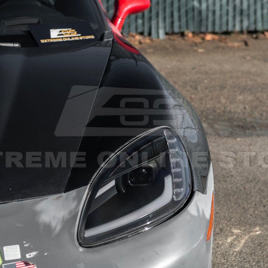Chevrolet Corvette C6 ZR1 Style Carbon Fiber / Matte Black Front Wide Body Fender Pair 2005-2013