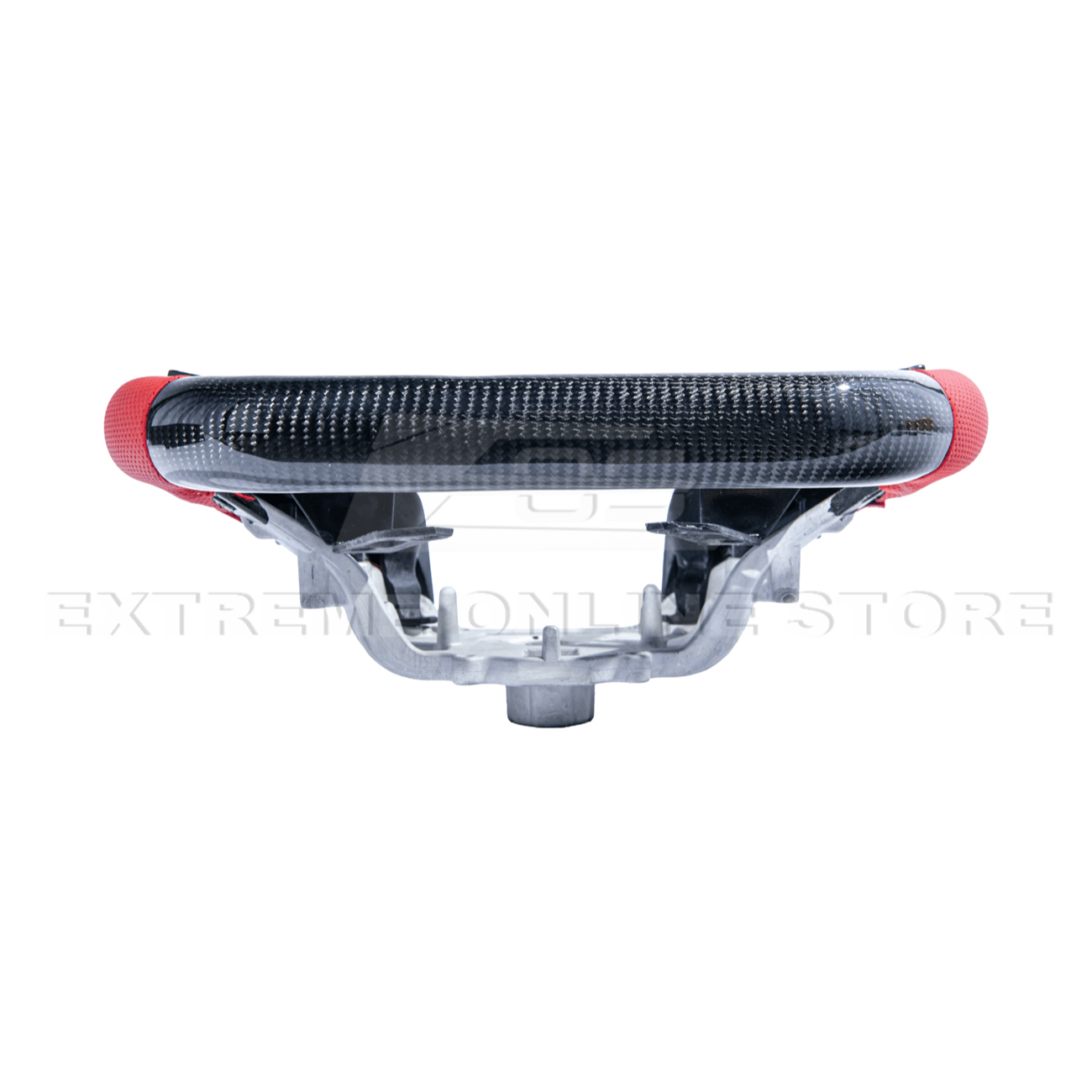 Corvette C8 CARBON FIBER Red Perforated Leather Stripe Steering Wheel