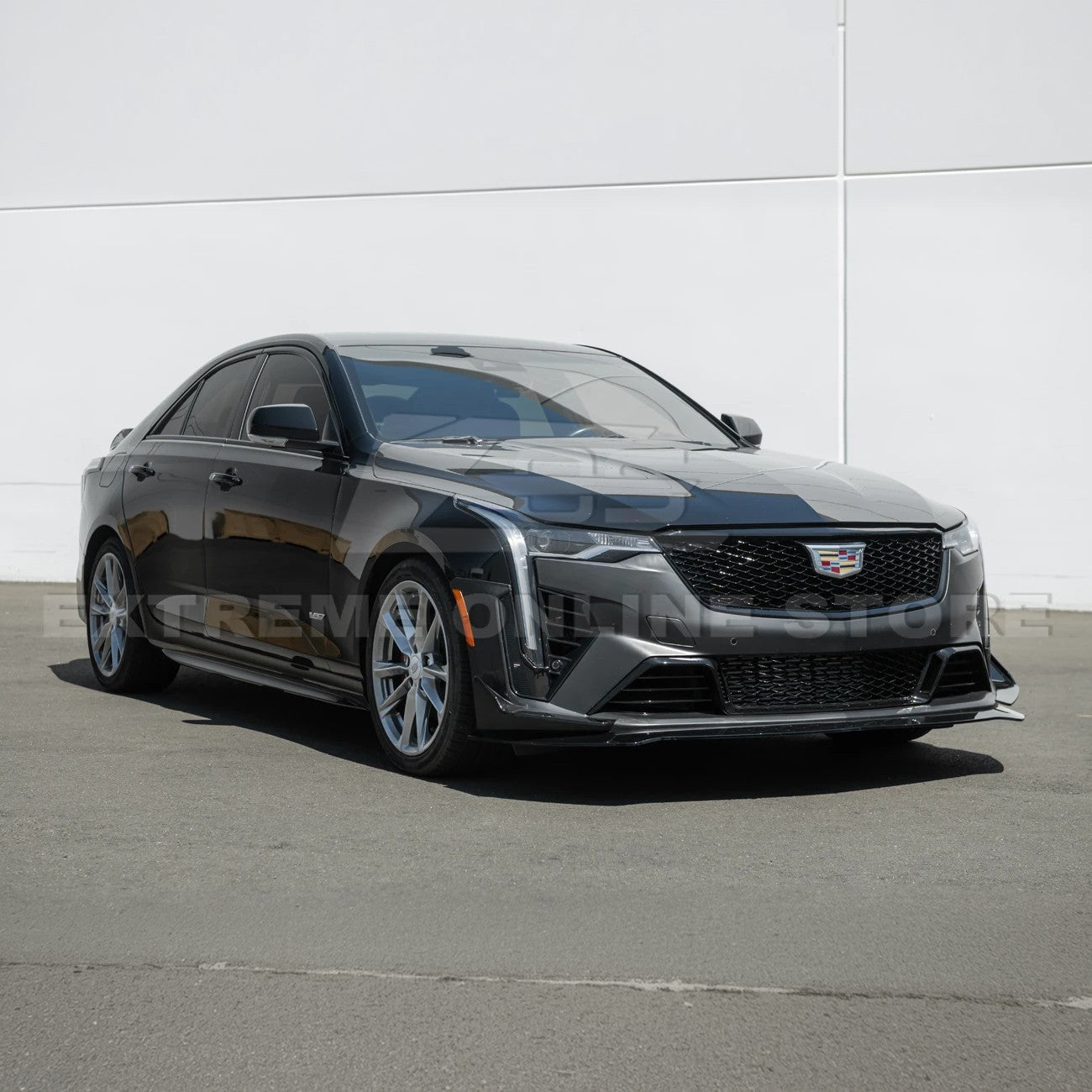 Cadillac CT4 CT4-V Blackwing Style Primed Black Front Bumper Conversion Kit 2020-Up