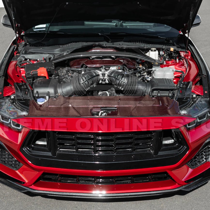 Mustang S650 Dark Horse Style Dry Carbon Fiber Engine Strut Brace Tower Bar 2024-Up