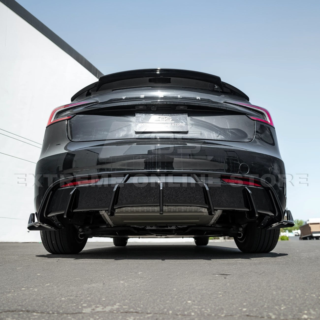 Tesla Model 3 Highland Performance Style Gloss Black Rear Bumper Diffuser Lip 2024-Up
