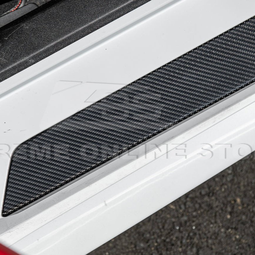 Chevrolet Corvette C8 Dry Carbon Fiber Side Door Sill Plate Strip Covers 2020-Up