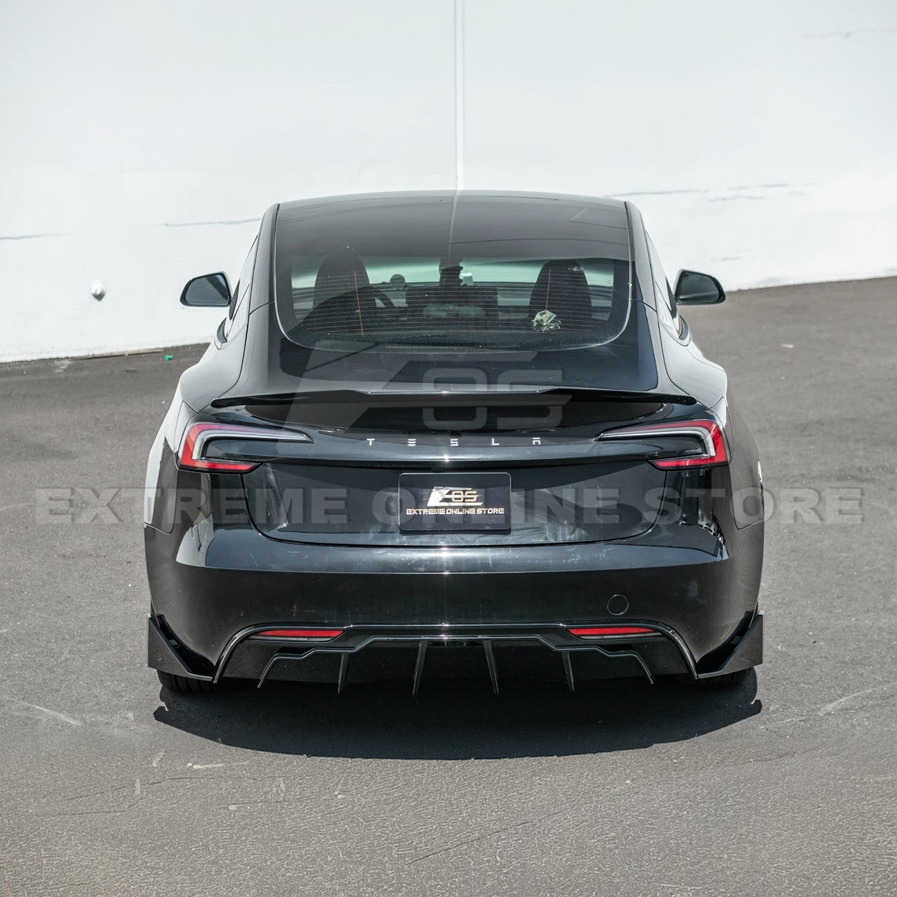 Tesla Model 3 Highland Track Style Gloss Black Rear Trunk Wing Spoiler 2024-Up