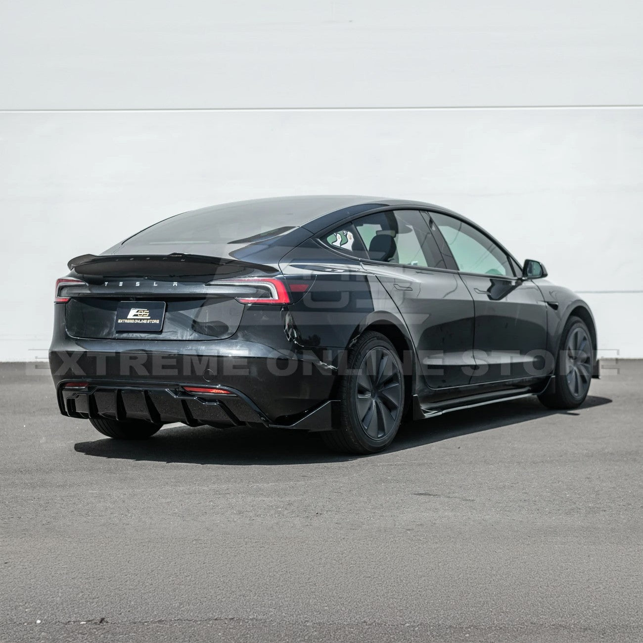 Tesla Model 3 Highland Track Style Gloss Black Rear Trunk Wing Spoiler 2024-Up