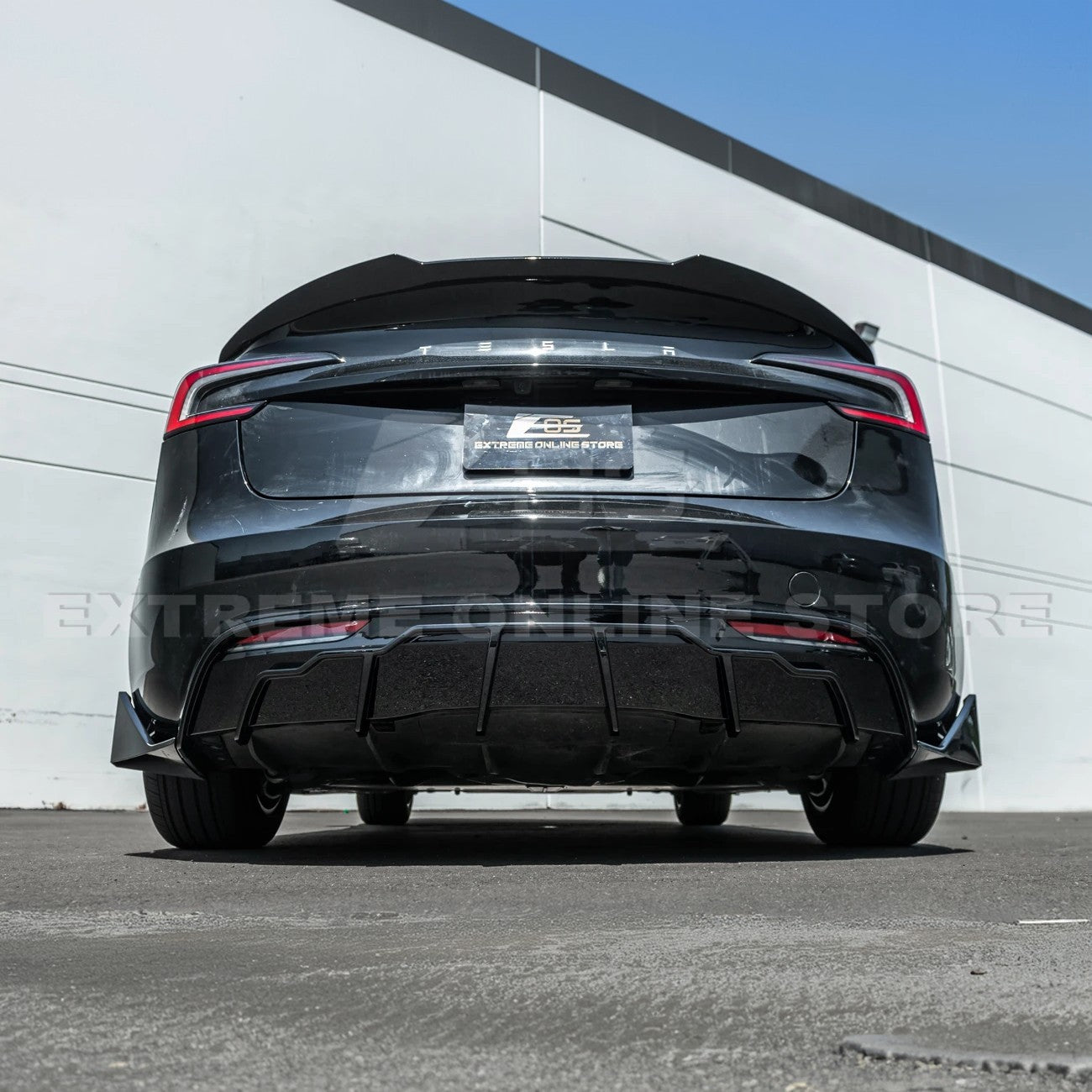 Tesla Model 3 Highland Track Style Gloss Black Rear Bumper Diffuser Lip 2024-Up
