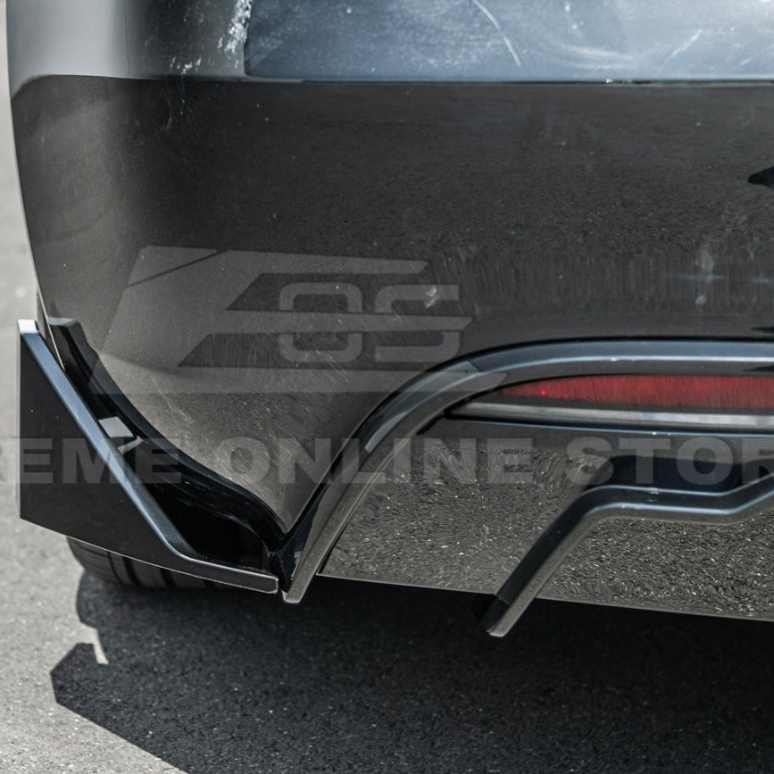 Tesla Model 3 Highland Track Style Gloss Black Rear Bumper Diffuser Lip 2024-Up