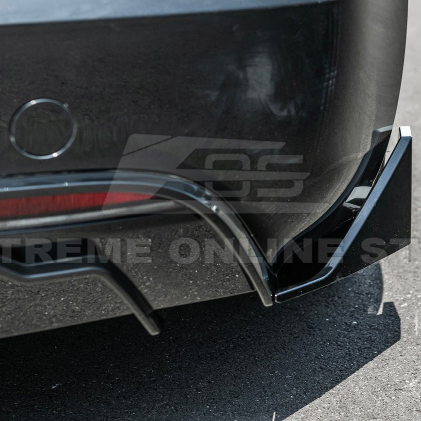 Tesla Model 3 Highland Track Style Gloss Black Rear Bumper Diffuser Lip 2024-Up