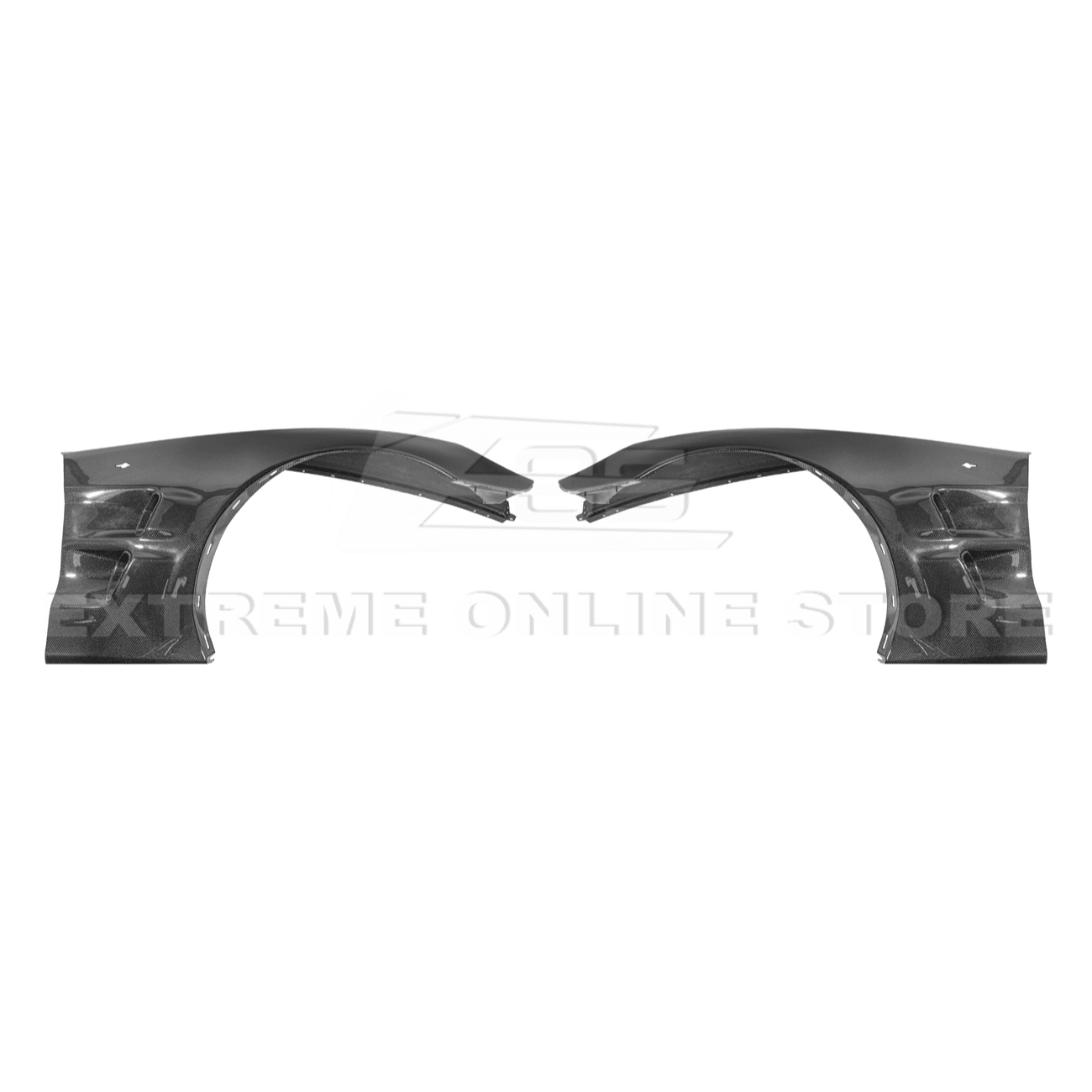 Chevrolet Corvette C6 ZR1 Style Carbon Fiber / Matte Black Front Wide Body Fender Pair 2005-2013