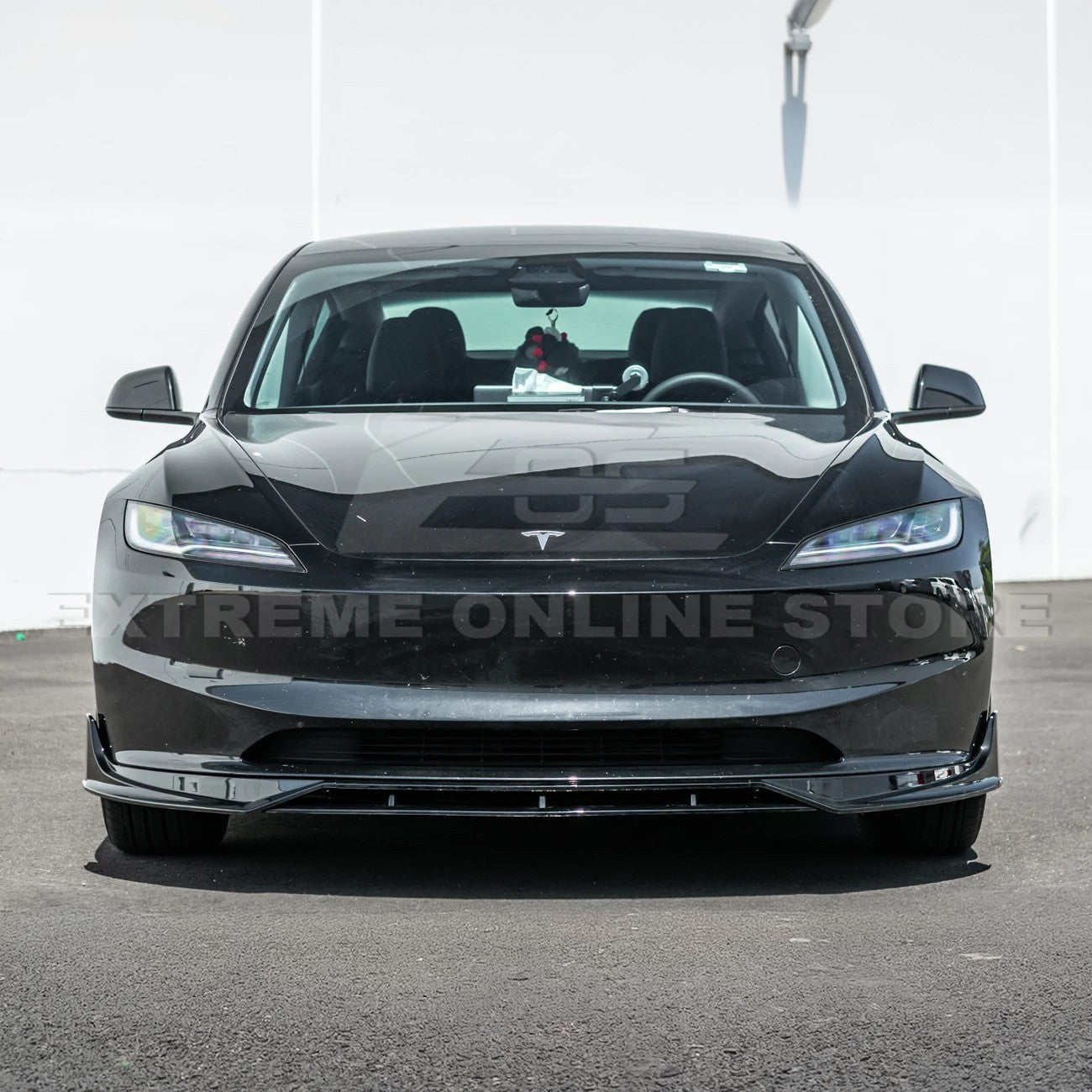 Tesla Model 3 Highland Track Style Gloss Black Front Lip Splitter 2024-Up