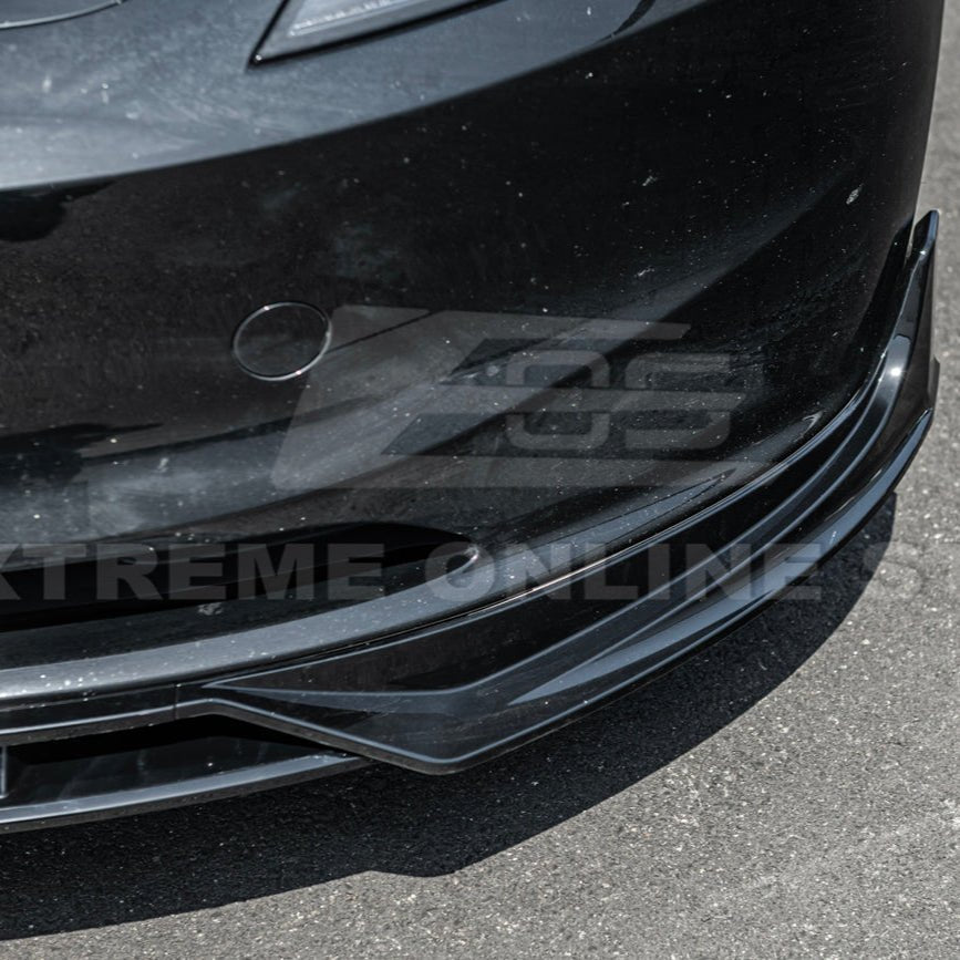 Tesla Model 3 Highland Track Style Gloss Black Front Lip Splitter 2024-Up