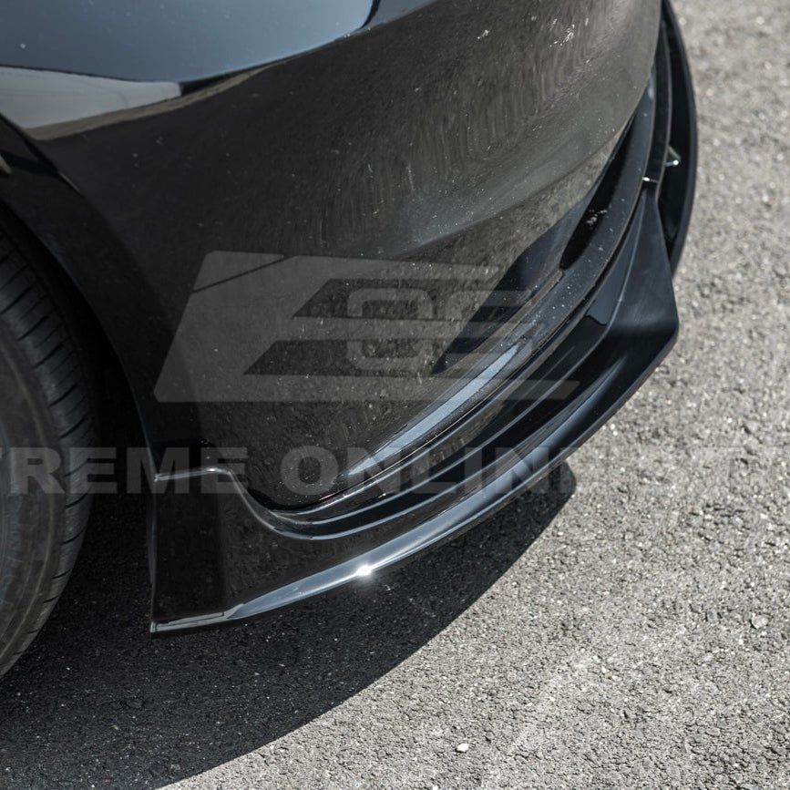 Tesla Model 3 Highland Track Style Gloss Black Front Lip Splitter 2024-Up