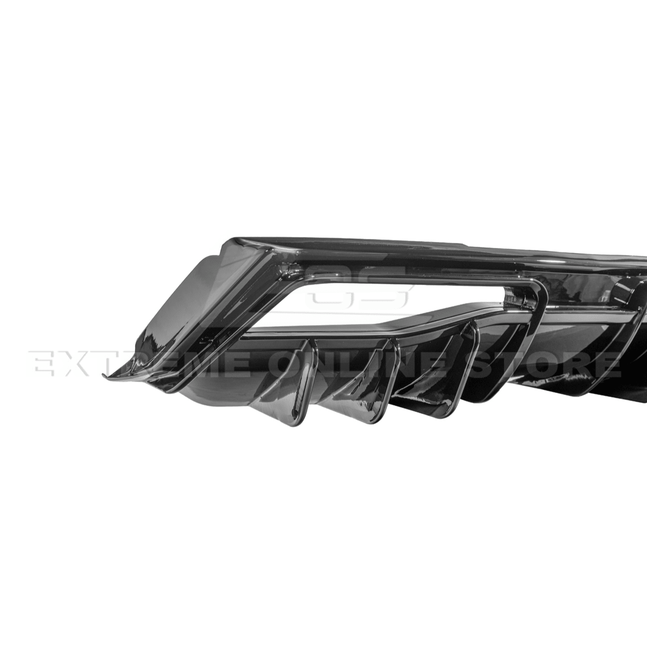 Chevrolet Corvette C8 EOS Performance Track Style Gloss Black Rear Bumper Add-On Diffuser Splitter Lip 2020-Up