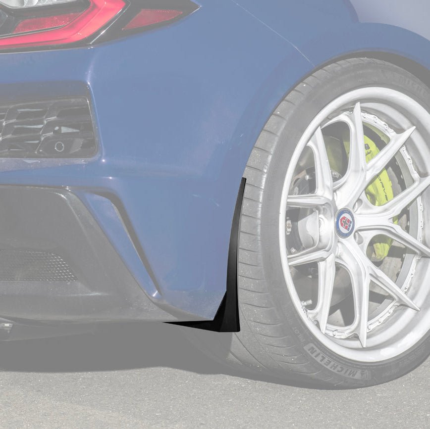 Corvette C8 Z06 XL Extended Rear Mud Flap Guards Matte Black 2023-Up