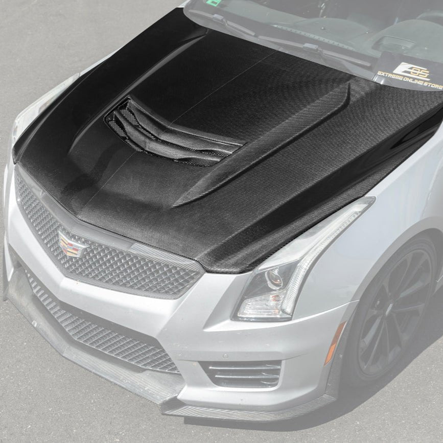 Cadillac ATS ATS-V Factory Style Carbon Fiber Hood Vent Cover 2016-2019