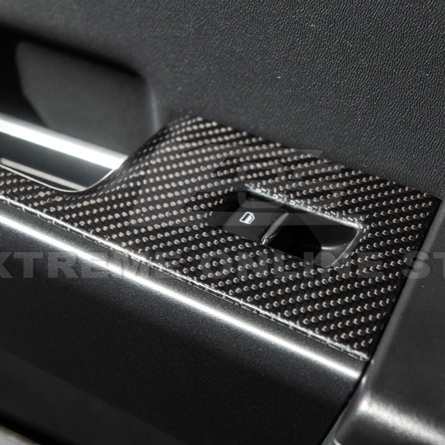 Ford F-150 Dry Carbon Fiber Rear Door Switch Panel Trim Cover 2021-Up