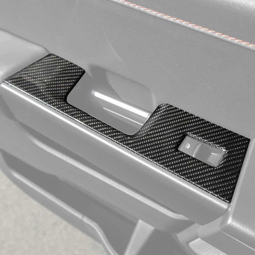 Ford F-150 Dry Carbon Fiber Rear Door Switch Panel Trim Cover 2021-Up