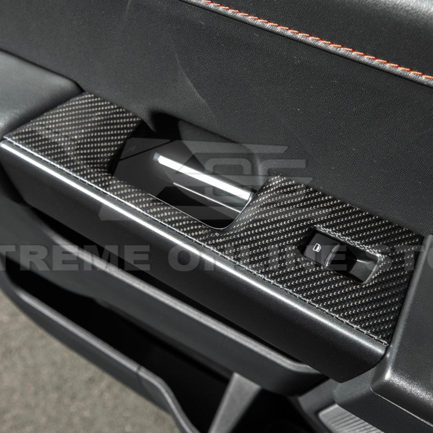 Ford F-150 Dry Carbon Fiber Rear Door Switch Panel Trim Cover 2021-Up