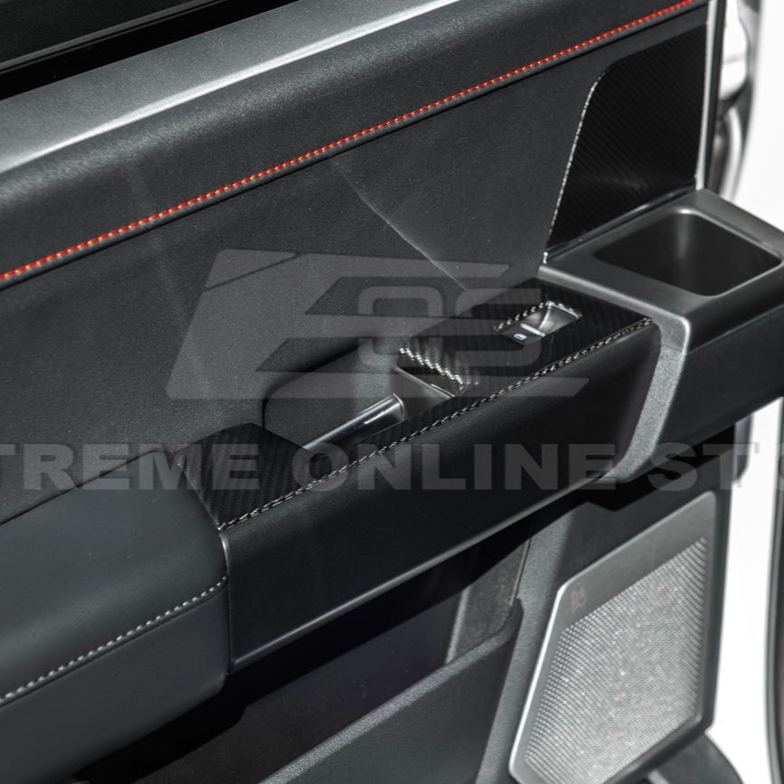 Ford F-150 Dry Carbon Fiber Rear Door Switch Panel Trim Cover 2021-Up